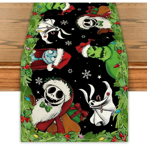 Christmas Table Runner Red and Green Xmas Table Cover Winter Seasonal Holiday Decor Merry Christmas Decorations for Home Party