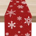 thumbnail image 1 of Christmas Table Runner, Seasonal Winter Snowflake Red Merry Christmas Theme Xmas Coffee Table Center Decor for Family Kitchen Outdoor Farmhouse Holiday Party Table Decorations, 13"x90", 1 of 6