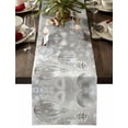 thumbnail image 1 of Christmas Table Runner Silver Xmas Ball Table Runners Snowflakes Cotton Linen Dresser Scarf Kitchen Dining Table Decor for Christmas Holiday Party Decor 13x36 Inch, 1 of 9