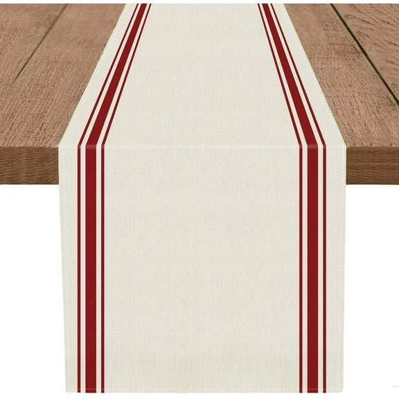 Christmas Table Runner Simple Stripe Merry Christmas Long Runners for Winter Xmas Home Kitchen Dining Table Decoration 13 x 90 Inch