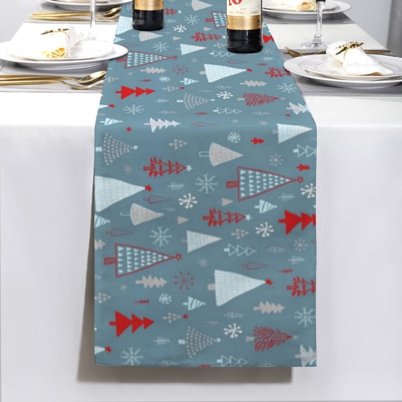 Christmas Table Runner | Slate Forest | Holiday Dinner Table Decor
