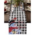 thumbnail image 1 of Christmas Table Runner Snowman with Cardinal Bird Table Runners Black Buffalo Palid Cotton Linen Dresser Scarf Kitchen Dining Table Decor for Christmas Holiday Party Decor 13x72 Inch, 1 of 9