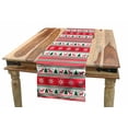 thumbnail image 1 of Christmas Table Runner, Traditional Reindeer Xmas Tree Snowflake Border Knitted Seem Pattern, Dining Room Kitchen Rectangular Runner, 3 Sizes, by Ambesonne, 1 of 2