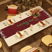 Christmas Table Runner Waterproof Polyester Long Narrow Table Cover for Dining Room Coffee Table Holiday Dinner Party Decor(A)