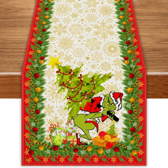 Christmas Table Runner Winter Holiday Decor 13x72 Inches Polyester