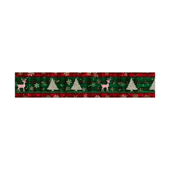 Christmas Table Runner - Xmas Ball Style - Merry Xmas Tablecloth Winter Holiday Home Kitchen Dining Room Decoration - 13x72 inch