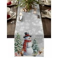thumbnail image 1 of Christmas Table Runner Xmas Tree Snowman Table Runners Snowflake Grey Cotton Linen Dresser Scarf Kitchen Dining Table Decor for Christmas Holiday Party Decor 13x36 Inch, 1 of 9