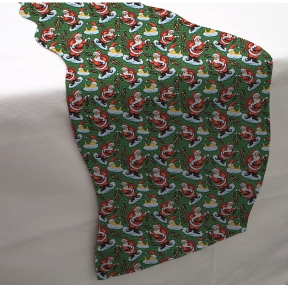 Christmas Table Runner by Penny's Needful Things (3 Feet Long - SCALLOPED) (Santa)