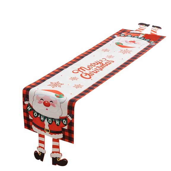 Christmas Table Runner with Seasonal Decoration Eye Catching Tablecloth for Home Office Shop Handmade Placemat