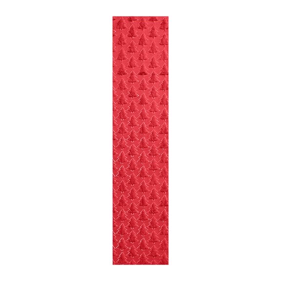 Christmas Table Runner with Trees - Soft Plush Jacquard Holiday Dining Table Decoration for Kitchen, Home Party & Seasonal Decor