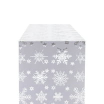 Christmas Table Runners, 11"x108.26" Snowflake Silver Grey Table Runner, Xmas Holiday Tabletop Decor, Table Centerpieces with Sequins and Diamonds, Glittering Winter Home Decorations(White)