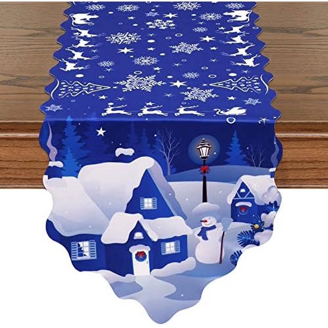Christmas Table Runners 72 Inches Long Xmas Snowflake Table Runners for