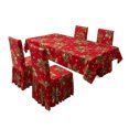 thumbnail image 1 of Christmas Tablecloth With 1 Chair Covers Waterproof Stain Polyester Dining Table Cover And Elastic Chair Slipcovers Holiday Party Decor With Snowflake, 1 of 6