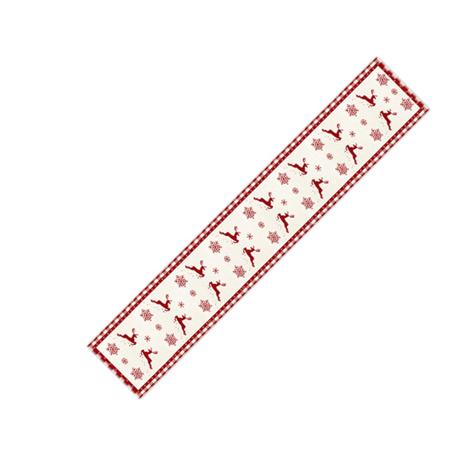 Christmas Tablecloth 2PC, Linen Printed Snowman Table Flag, Xmas House