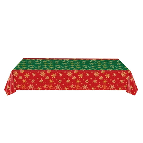 Christmas Tablecloth 54 x 108 Inch – Multicolor Plastic Disposable Table Cover with Christmas Tree Pattern, Waterproof & Oil-Proof Tableware for Holiday Party, Buffet, Catering Decoration