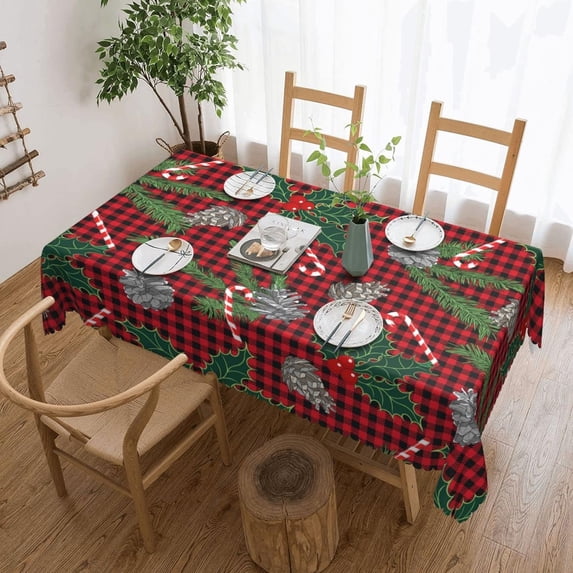 Christmas Tablecloth 54x72Inch, Christmas Table Clothes for Rectangle Tables, Snowman Christmas Tablecloth, Winter Holiday Tablecloth for Christmas Decoration, Party and Family Gathering