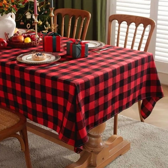 Christmas Tablecloth 59.8×86.6 inch, Washable Table Cover for Party Picnic Dinner Decor，Style 6