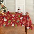 thumbnail image 1 of Christmas Tablecloth 60×120 Inch Rectangular, Gingerbread Man Glove Trees Snowman Red Washable Table Cover for Party Picnic Dinner Decor, 1 of 6