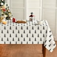 thumbnail image 1 of Christmas Tablecloth 60×120 Inch Rectangular, Trees Black White Boho Washable Table Cover for Party Picnic Dinner Decor, 1 of 6