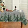 thumbnail image 1 of Christmas Tablecloth 60×120 Inch Rectangular, Winter Snow Trees Grey Washable Table Cover for Party Picnic Dinner Decor, 1 of 1