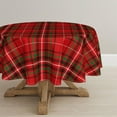 thumbnail image 1 of Christmas Tablecloth 60×60 Inch Round, Buffalo Plaid Red Washable Table Cover for Party Picnic Dinner Decor, 1 of 6