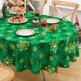 thumbnail image 1 of Christmas Tablecloth 60×84 Inch Gold Snowflake Oval Table Cloth Buffalo Plaid Holiday Tablecloth, Waterproof Winter Xmas Table Cover for Party Picnic Dinner, Christmas Decor, Green, 1 of 7