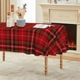 thumbnail image 1 of Christmas Tablecloth 60×84 Inch Oval, Buffalo Plaid Red Washable Table Cover for Party Picnic Dinner Decor, 1 of 6