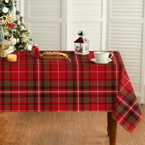 Christmas Tablecloth 60×84 Inch Rectangular, Buffalo Plaid Red Washable Table Cover for Party Picnic Dinner Decor