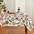 thumbnail image 1 of Christmas Tablecloth 60×84 Inch Rectangular, Candy Cane Lollipop Washable Table Cover for Party Picnic Dinner Decor, 1 of 6