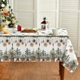 thumbnail image 1 of Christmas Tablecloth 60×84 Inch Rectangular, Christmas Trees Ball Ornaments Washable Table Cover for Party Picnic Dinner Decor, 1 of 6
