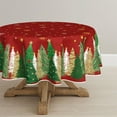 thumbnail image 1 of Christmas Tablecloth 60×84 Inch Rectangular, Christmas Trees Green Washable Table Cover for Party Picnic Dinner Decor, 1 of 6