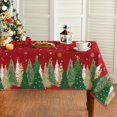 thumbnail image 1 of Christmas Tablecloth 60×84 Inch Rectangular, Christmas Trees Red Washable Table Cover for Party Picnic Dinner Decor, 1 of 6