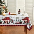 thumbnail image 1 of Christmas Tablecloth 60×84 Inch Rectangular, Dogs Truck Farm Snow Washable Table Cover for Party Picnic Dinner Decor, 1 of 6