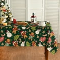 thumbnail image 1 of Christmas Tablecloth 60×84 Inch Rectangular, Gingerbread Man Glove Trees Snowman Washable Table Cover for Party Picnic Dinner Decor, 1 of 6