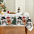 thumbnail image 1 of Christmas Tablecloth 60×84 Inch Rectangular, Gingerbread Man Tree Snowman White Washable Table Cover for Party Picnic Dinner Decor, 1 of 6