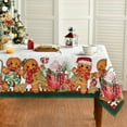 thumbnail image 1 of Christmas Tablecloth 60×84 Inch Rectangular, Green Gingerbread Man Cute Christmas Bear Ball Ornaments Washable Table Cover for Party Picnic Dinner Decor, 1 of 6