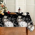 thumbnail image 1 of Christmas Tablecloth 60×84 Inch Rectangular, Snowman and Snow Grey Washable Table Cover for Party Picnic Dinner Decor, 1 of 6