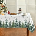 thumbnail image 1 of Christmas Tablecloth 60×84 Inch Rectangular, Winter Snow Trees White Washable Table Cover for Party Picnic Dinner Decor, 1 of 6