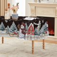 thumbnail image 1 of Christmas Tablecloth 60×84 Inch Rectangular, Winter Snowman House Christmas Trees Blue Washable Table Cover for Party Picnic Dinner Decor, 1 of 6