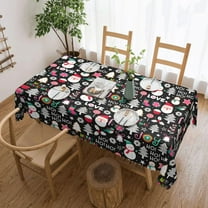Christmas Tablecloth 60 X 84 Inch Rectangular, Winter Christmas Snowman Table Cloth Washable New Year Decor Table Cover for Party Picnic Dinner