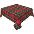 thumbnail image 1 of Christmas Tablecloth 60 x 60 Inch Square, Red Green Buffalo Plaid Table Cloth Washable Winter Christmas Holiday Table Cover for Home Party Picnic Dinner Decor, 1 of 5