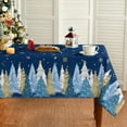 thumbnail image 1 of Christmas Tablecloth 60x84 Inch Rectangular, Christmas Trees Blue Grey Washable Seasonal Table Cover for Party Picnic Dinner Decor, 1 of 5
