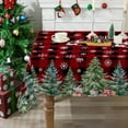 thumbnail image 1 of Christmas Tablecloth 60x84 Inches for Rectangle Tables - Christmas Tree Decor for Table - Water Resistant Plaid Xmas Table Cloth, Red Party Decorations for Kitchen, Home, 1 of 6
