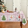 thumbnail image 1 of Christmas Tablecloth 70×70 Inch Round, Nutcracker Pink Buffalo Plaid Washable Table Cover for Party Picnic Dinner Decor, 1 of 6