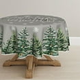 thumbnail image 1 of Christmas Tablecloth 70×70 Inch Round, Winter Snow Trees Grey Washable Table Cover for Party Picnic Dinner Decor, 1 of 6