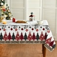 thumbnail image 1 of Christmas Tablecloth 90×90 Inch Round, Christmas Ball Ornaments Pine Snow Washable Table Cover for Party Picnic Dinner Decor, 1 of 6