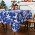 thumbnail image 1 of Christmas Winter Tablecloth, Blue Snowflakes Winter Tablecloth, Christmas Tableware Home Decor, 60 x 84 inch, Polyester, 1 of 5