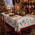 thumbnail image 1 of Christmas Tablecloth, Christmas Decorations Indoor, Christmas Tree Printed Dining Table Cover for Kitchen, Dining Room, Holiday Party and Home Decor, 1 of 6