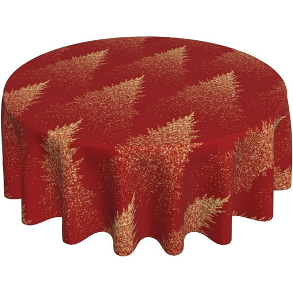 Christmas Tablecloth, Christmas Snowflakes Table Cloth for Party Decoration, Round 60 Inch, Snowman Themed Tablecloths for Dinner Kitchen Party Picnic