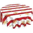 thumbnail image 1 of Christmas Tablecloth, Christmas Snowflakes Table Cloth for Party Decoration, Round 60 Inch, Snowman Themed Tablecloths for Dinner Kitchen Party Picnic, 1 of 1